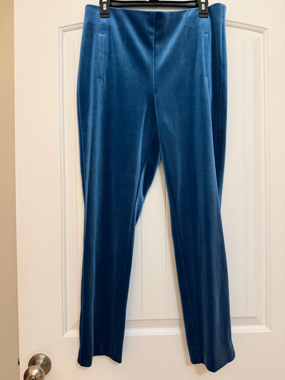 Chico's Cerulean Blue Velvet Slim Pants Sz 1.5 (8R)